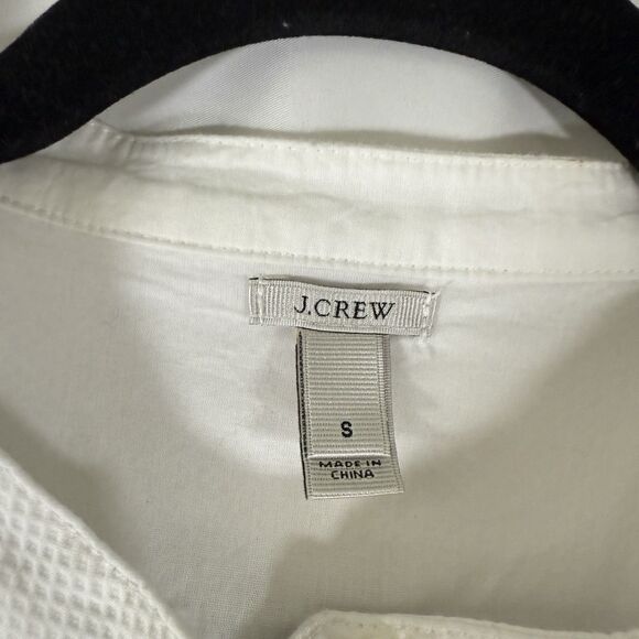 J. Crew Sweater Women's Small White Grey 1/4 Button Long Sleeve - Picture 6 of 11